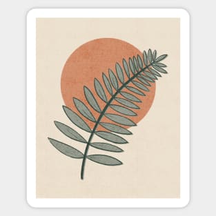 Green & Orange Fern - Botanical Sticker